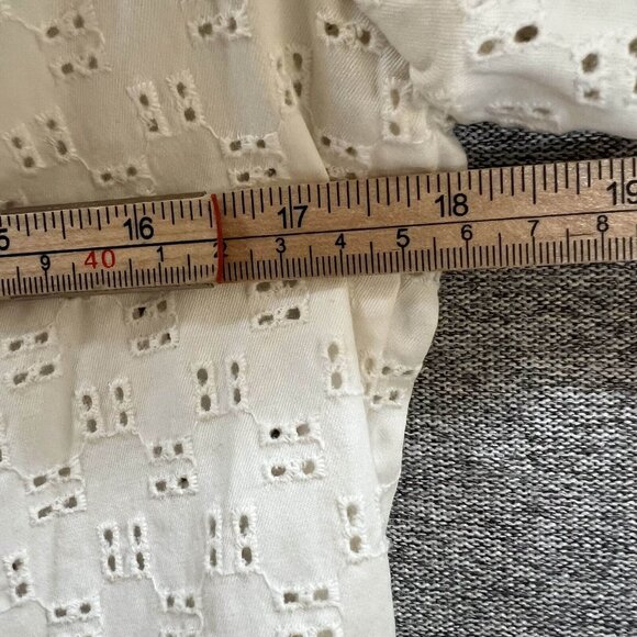 Talbots Blazer Jacket Women Size 10 White Stretch Embroidered Eyelet One Button - Picture 6 of 15